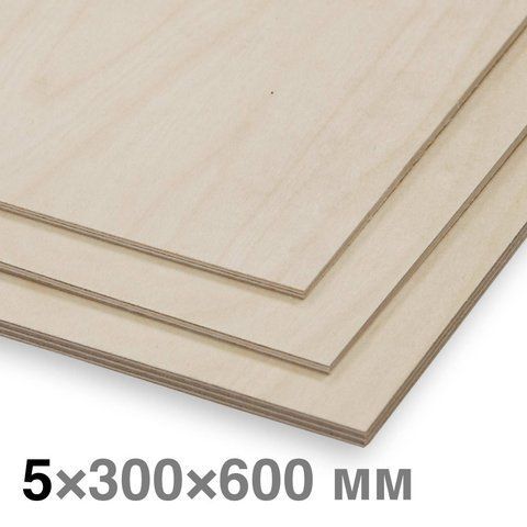 Фанера березова 5&times;300&times;600 мм 5,0x300x600 фото