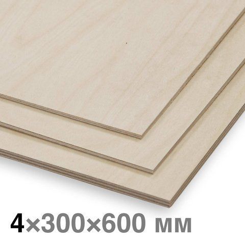 Фанера березова 4&times;300&times;600 мм 4,0x300x600 фото