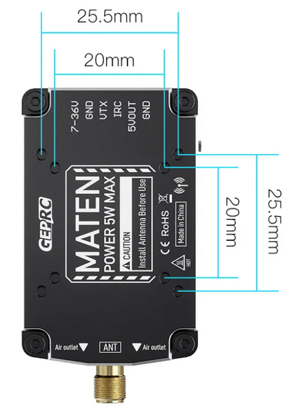 GEPRC MATEN 1.2G 5W VTX PRO GEPRC MATEN 1.2G 5W VTX PRO фото